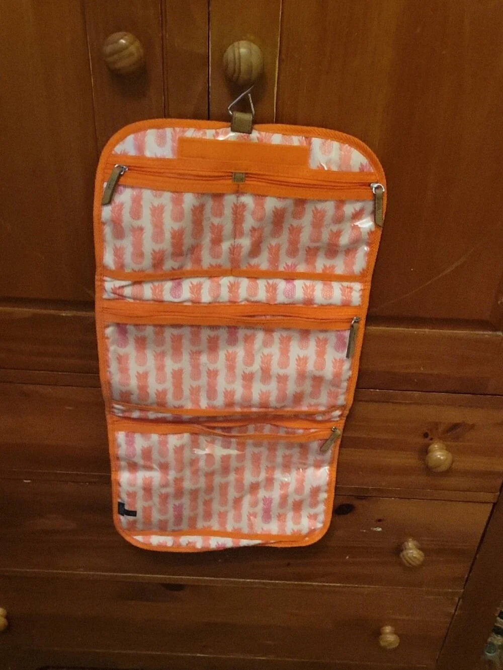Stella & Dot Orange Geometric Travel Jewelry Roll